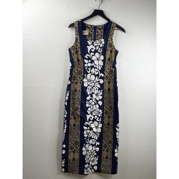 Hilo Hattie Dresses & Skirts - Hilo Hattie Dress Women's Blue Sz 10 Hawaiian Sleeveless Long Beach Resort